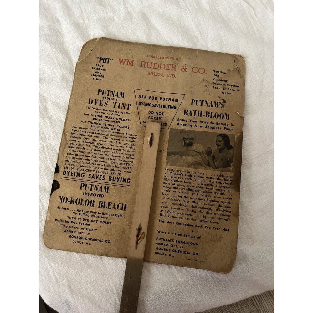 Vintage Advertising Fan Fairy Putnam Fadeless Dyes-Tints 1920s - Picture 4 of 10